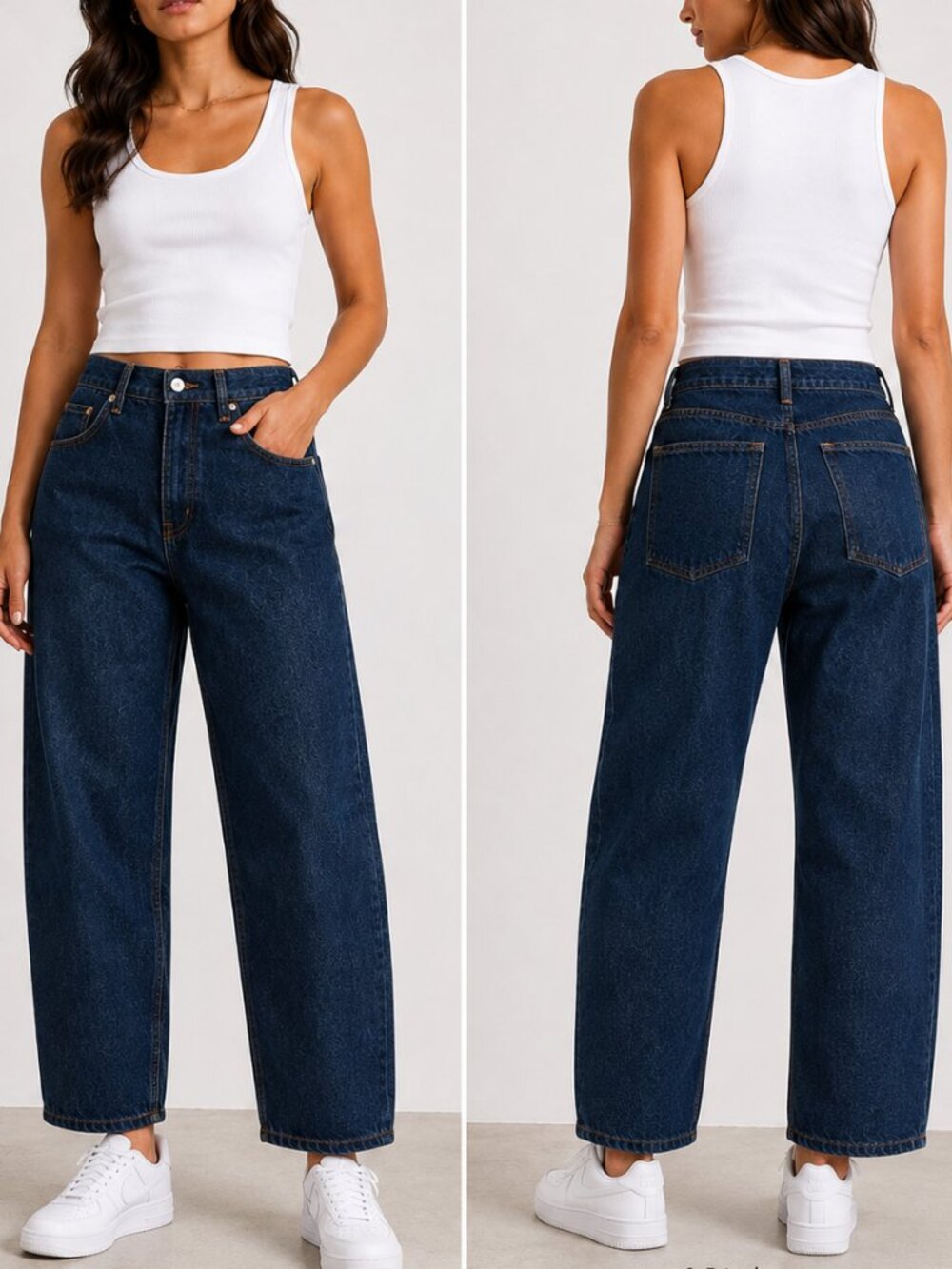 Zara ZW Collection High-Waist Tapered Jeans NWT Size 2 | Gray Wash | 100% Cotton